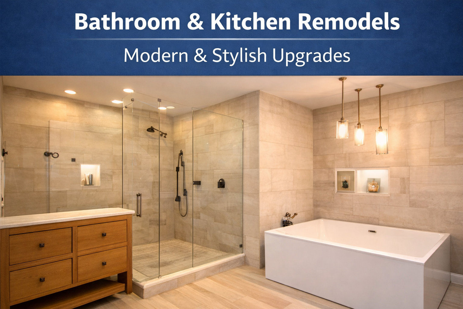 Bathroom and kitchen remodel service example
