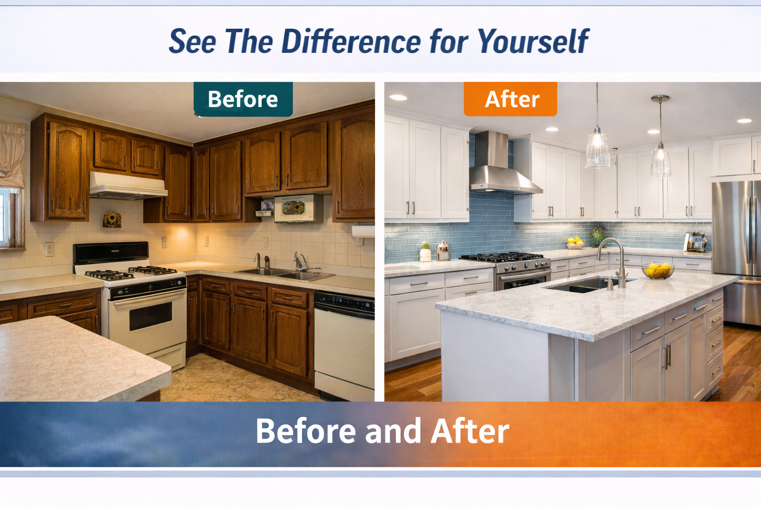 Kitchen remodel before and after transformation