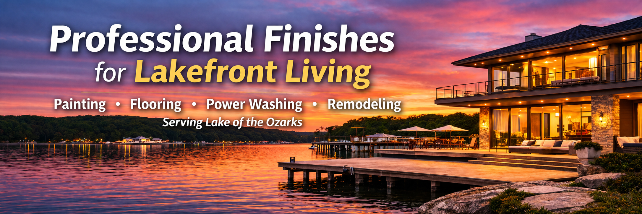 Professional finishes for lakefront living banner